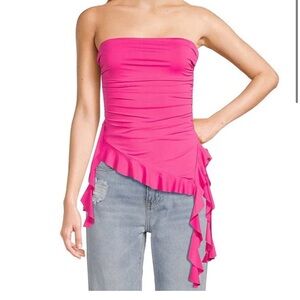 Honey and Sparkles Strapless Jellyfish Top Hot Pink